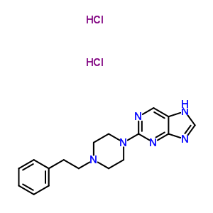 2-(4-苯乙基-1-哌嗪)-9H-嘌呤双盐酸盐结构式_37424-75-2结构式