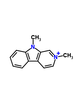 2,9-二甲基吡啶并[3,4-b]吲哚-2-鎓结构式_37689-96-6结构式