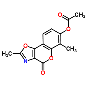 7-(乙酰基氧基)-2,6-二甲基-4H-[1]苯并吡喃并[3,4-d]噁唑-4-酮结构式_3780-30-1结构式