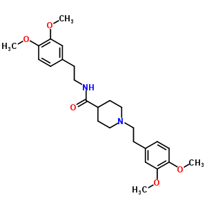 N,1-双[2-(3,4-二甲氧基苯基)乙基]哌啶-4-羧酰胺结构式_37969-08-7结构式