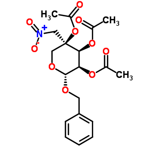 苄基 2,3,4-三-O-乙酰基-4-硝基甲基-beta-D-阿拉伯吡喃糖结构式_383173-65-7结构式