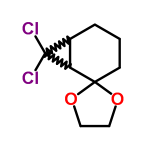 7,7-二氯-螺[双环[4.1.0]庚烷-2,2-[1,3]二氧杂烷]结构式_38334-84-8结构式