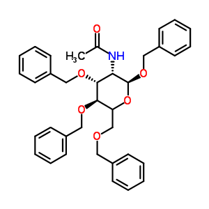 苄基 2-乙酰氨基-3,4,6-三-O-苄基-2-脱氧-alpha-D-吡喃葡萄糖苷结构式_38416-56-7结构式 苄基 2-乙酰氨基-3,4,6-三-O-苄基-2-脱氧-alpha-D-吡喃葡萄糖苷结构式_38416-56-7结构式