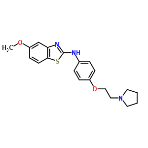 5-甲氧基-2-[4-[2-(1-吡咯烷)乙氧基]苯胺]苯并噻唑结构式_38519-94-7结构式