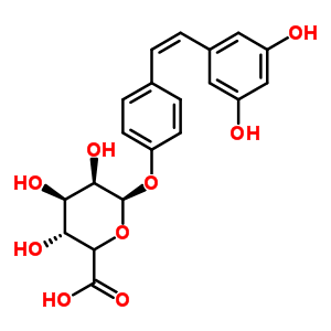 顺式-白藜芦醇 4-O-beta-D-葡糖苷酸结构式_387372-26-1结构式