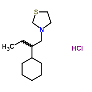 噻唑烷,3-(2-环己基丁基)盐酸盐结构式_38920-83-1结构式