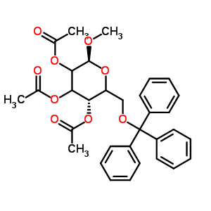 甲基 6-O-三苯甲基-2,3,4-三-O-乙酰基-alpha-D-吡喃半乳糖苷结构式_38982-56-8结构式