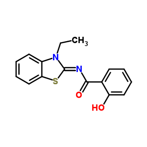 N-(3-乙基苯并噻唑-2-基)-2-羟基-苯甲酰胺结构式_39083-99-3结构式