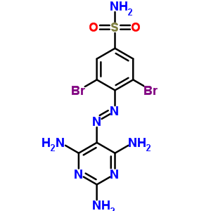 3,5-二溴-4-(2,4,6-三氨基嘧啶-5-基)二氮杂烯-苯磺酰胺结构式_39150-43-1结构式
