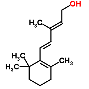 (2E,4E)-3-甲基-5-(2,6,6-三甲基-1-环己烯-1-基)-2,4-戊二烯-1-醇结构式_3917-39-3结构式