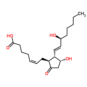 (Z)-7-[(1S,2S,3R)-3-羟基-2-[(E,3S)-3-羟基辛-1-烯基]-5-氧代环戊基]庚-5-烯酸结构式_39265-67-3结构式