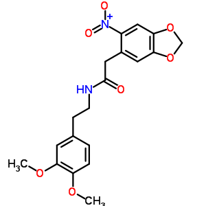 N-[2-(3,4-二甲氧基苯基)乙基]-2-(6-硝基苯并[1,3]二氧代l-5-基)乙酰胺结构式_40042-36-2结构式