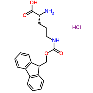 N<sup>5</sup>-[(9H-芴-9-基甲氧基)羰基]-D-鸟氨酸盐酸盐(1:1)结构式_400746-61-4结构式