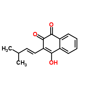 2-羟基-3-(3-甲基-1-丁烯)-1,4-萘醌结构式_4042-39-1结构式
