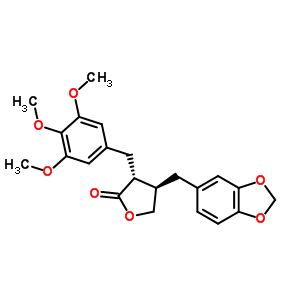 (-)-反式-3-(3,4-亚甲基二氧基苄基)-2-(3,4,5-三甲氧基苄基)丁内酯结构式_40456-50-6结构式