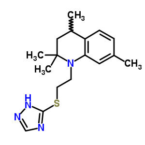 1,2,3,4-四氢-2,2,4,7-四甲基-1-[2-(1H-1,2,4-噻唑-5-基硫代)乙基]-喹啉结构式_42986-92-5结构式
