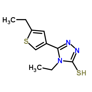 4-乙基-5-(5-乙基噻吩-3-基)-4H-1,2,4-噻唑-3-硫醇结构式_438230-04-7结构式