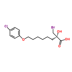 (S)-2-溴甲基-2-羟基-8-(4-氯苯氧基)辛酸结构式_467235-27-4结构式