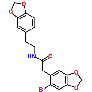 N-(2-苯并[1,3]二氧代-5-基乙基)-2-(6-溴苯并[1,3]二氧代l-5-基)乙酰胺结构式_49715-59-5结构式