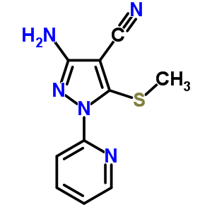 3-氨基-5-(甲基硫代)-1-(2-吡啶)-1H-吡唑-4-甲腈结构式_501656-23-1结构式