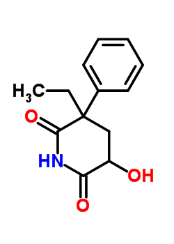 4-羟基-2-乙基-2-苯基戊二酰亚胺结构式_50275-60-0结构式
