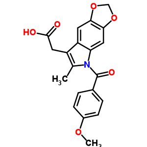 5-(P-茴香酰基)-6-甲基-5H-1,3-二氧代[4,5-f]吲哚-7-乙酸结构式_50332-05-3结构式