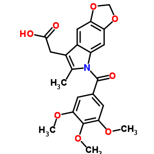 6-甲基-5-(3,4,5-三甲氧基苯甲酰基)-5H-1,3-二氧代[4,5-f]吲哚-7-乙酸结构式_50332-06-4结构式