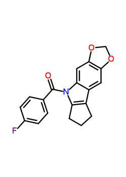 5,6,7,8-四氢-5-(p-氟苯甲酰基)环戊并[b]-1,3-二氧代[4,5-f]吲哚结构式_50332-12-2结构式