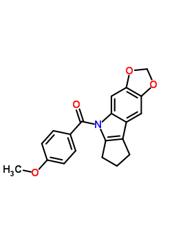 5,6,7,8-四氢-5-(p-茴香酰基)环戊并[b]-1,3-二氧代[4,5-f]吲哚结构式_50332-17-7结构式