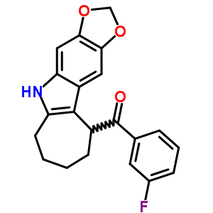 5,6,7,8,9,10-六氢-5-(m-氟苯甲酰基)环庚并[b]-1,3-二氧代[4,5-f]吲哚结构式_50332-30-4结构式