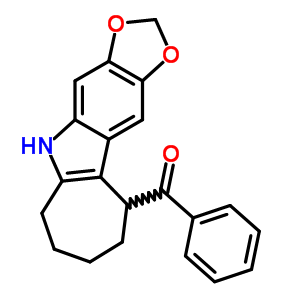 5,6,7,8,9,10-六氢-5-苯甲酰基环庚并[b]-1,3-二氧代[4,5-f]吲哚结构式_50332-35-9结构式