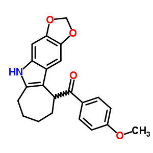 5,6,7,8,9,10-六氢-5-(p-茴香酰基)环庚并[b]-1,3-二氧代[4,5-f]吲哚结构式_50332-37-1结构式