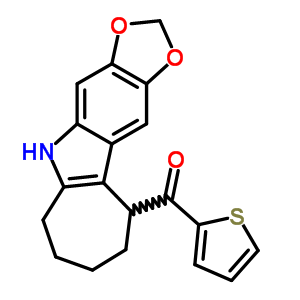 5,6,7,8,9,10-六氢-5-[(2-噻吩)羰基]环庚并[b]-1,3-二氧代[4,5-f]吲哚结构式_50332-38-2结构式