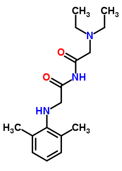 Nα-(N,N-二乙基甘氨酰基)-n-(2,6-二甲基苯基)甘氨酰胺结构式_50333-29-4结构式