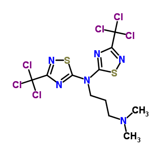 N,N-二甲基-N,N-双[3-(三氯甲基)-1,2,4-噻二唑-5-基]丙烷-1,3-二胺结构式_50350-58-8结构式