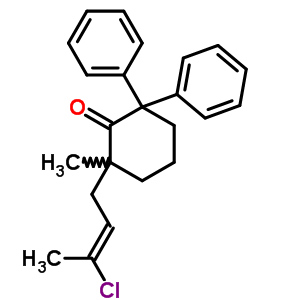 2-(3-氯-2-丁烯)-2-甲基-6,6-二苯基环己酮结构式_50592-54-6结构式