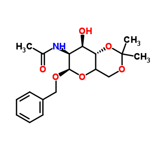 2-乙酰氨基-2-脱氧-4,6-O-异亚丙基-b-D-吡喃葡萄糖苷苄酯结构式_50605-12-4结构式