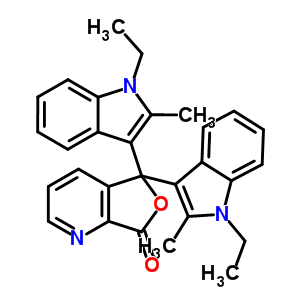 3,3-双(1-乙基-2-甲基-1H-吲哚-3-基)-7-氮杂苯酞结构式_50668-46-7结构式