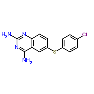 2,4-二氨基-6-[[p-氯苯基]硫代]喹唑啉结构式_51124-29-9结构式