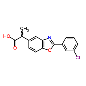2-(3-氯苯基)-α-甲基-5-苯并噁唑乙酸结构式_51234-29-8结构式