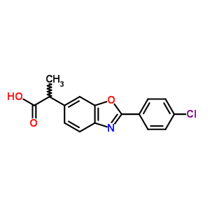2-(4-氯苯基)-α-甲基-6-苯并噁唑乙酸结构式_51234-62-9结构式
