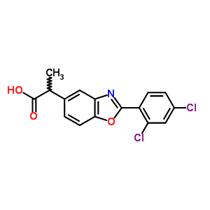 2-(2,4-二氯苯基)-α-甲基-5-苯并噁唑乙酸结构式_51234-66-3结构式