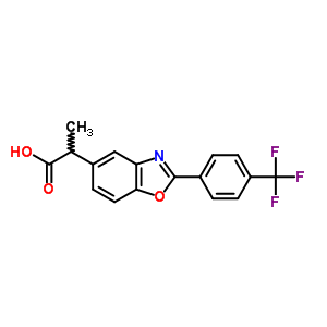 α-methyl-2-[4-(trifluoromethyl)phenyl ]-5-benzoxazoleacetic acid Structure