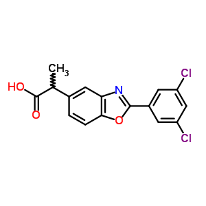 2-(3,5-二氯苯基)-α-甲基-5-苯并噁唑乙酸结构式_51234-76-5结构式