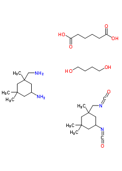 己二酸与 5-氨基-1,3,3-三甲基环己烷甲胺, 1,4-丁二醇和 5-异氰酸-1-(异氰酸甲基)-1,3,3-三甲基环己烷聚合物结构式_51293-82-4结构式