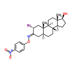 2Alpha-bromo-17beta-hydroxy-5alpha-androstan-3-one o-(4-nitrophenyl)oximeStructure,51354-34-8Structure 2Alpha-bromo-17beta-hydroxy-5alpha-androstan-3-one o-(4-nitrophenyl)oxime Structure,51354-34-8Structure