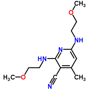 2,6-双(2-甲氧基乙基氨基)-4-甲基烟腈结构式_51560-68-0结构式