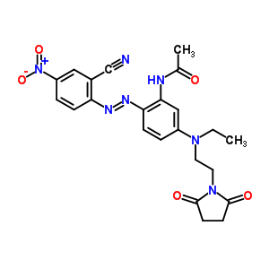 N-[2-(2-氰基-4-硝基-苯基)二氮杂烯-5-[2-(2,5-二氧代吡咯烷-1-基)乙基-乙基-氨基]苯基]乙酰胺结构式_51897-40-6结构式