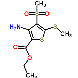 3-氨基-4-(甲基磺酰基)-5-(甲基硫代)噻吩-2-羧酸乙酯结构式_519056-53-2结构式
