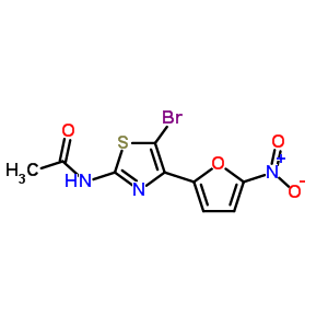 N-[5-溴-4-(5-硝基-2-呋喃基)-1,3-噻唑-2-基]乙酰胺结构式_51948-56-2结构式